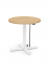 Sitz-Steh-Schreibtisch MODUL Monosäule, elektrisch höhenverstellbar, 71,5-120,5cm (H), 80x80cm (BxT), rund, buche / weiß