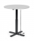 Sitz-Steh-Schreibtisch MODUL Monosäule, elektrisch höhenverstellbar, 71,5-120,5cm (H), 100x80cm (BxT), rund, lichtgrau / schwarz