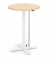 Sitz-Steh-Schreibtisch MODUL Monosäule, elektrisch höhenverstellbar, 71,5-120,5cm (H), 80x80cm (BxT), rund, ahorn / weiß