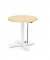 Sitz-Steh-Schreibtisch MODUL Monosäule, elektrisch höhenverstellbar, 71,5-120,5cm (H), 80x80cm (BxT), rund, ahorn / weiß