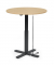 Sitz-Steh-Schreibtisch MODUL Monosäule, elektrisch höhenverstellbar, 71,5-120,5cm (H), 100x80cm (BxT), rund, buche / schwarz