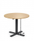Sitz-Steh-Schreibtisch MODUL Monosäule, elektrisch höhenverstellbar, 71,5-120,5cm (H), 100x80cm (BxT), rund, buche / schwarz