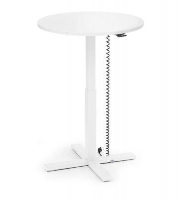 Sitz-Steh-Schreibtisch MODUL Monosäule, elektrisch höhenverstellbar, 71,5-120,5cm (H), 80x80cm (BxT), rund, weiß / weiß
