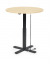Sitz-Steh-Schreibtisch MODUL Monosäule, elektrisch höhenverstellbar, 71,5-120,5cm (H), 100x80cm (BxT), rund, ahorn / schwarz