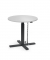 Sitz-Steh-Schreibtisch MODUL Monosäule, elektrisch höhenverstellbar, 71,5-120,5cm (H), 80x80cm (BxT), rund, lichtgrau / schwarz