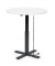Sitz-Steh-Schreibtisch MODUL Monosäule, elektrisch höhenverstellbar, 71,5-120,5cm (H), 100x80cm (BxT), rund, weiß / schwarz