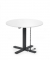 Sitz-Steh-Schreibtisch MODUL Monosäule, elektrisch höhenverstellbar, 71,5-120,5cm (H), 100x80cm (BxT), rund, weiß / schwarz