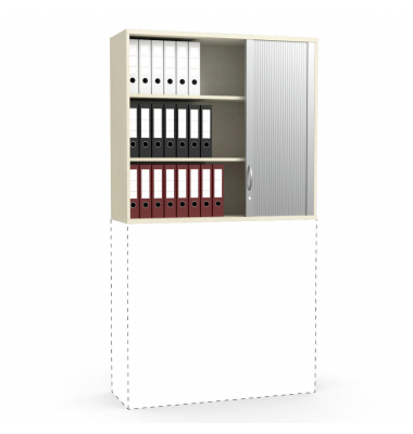 Aufsatzschrank MULTI M pro 257430, abschlie&szlig;bar, 2x3 OH, ahorn/alusilber, 120x111x42cm (BxHxT)