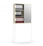 Aufsatzschrank MULTI M pro 253930, abschlie&szlig;bar, 3 OH, ahorn/alusilber, 100x111x42cm (BxHxT)