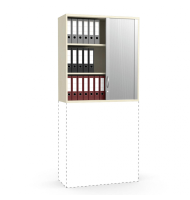 Aufsatzschrank MULTI M pro 253930, abschlie&szlig;bar, 3 OH, ahorn/alusilber, 100x111x42cm (BxHxT)