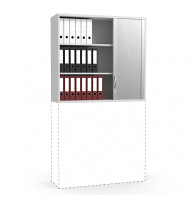 Aufsatzschrank MULTI M pro 257428, abschlie&szlig;bar, 2x3 OH, lichtgrau/alusilber, 120x111x42cm (BxHxT)