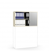 Aufsatzschrank MULTI M pro 257427, abschlie&szlig;bar, 2x2 OH, ahorn/alusilber, 120x75x42cm (BxHxT)