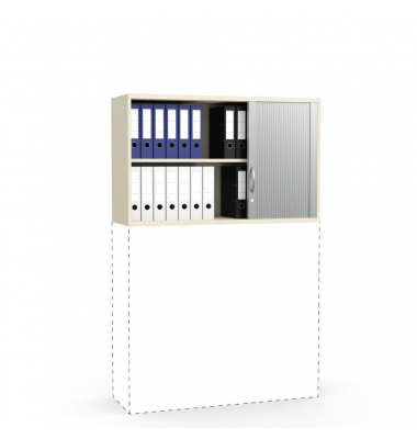 Aufsatzschrank MULTI M pro 257427, abschlie&szlig;bar, 2x2 OH, ahorn/alusilber, 120x75x42cm (BxHxT)