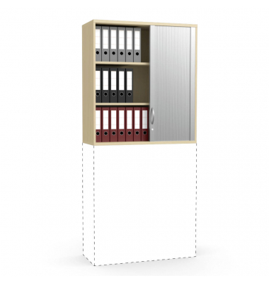 Aufsatzschrank MULTI M pro 253929, abschlie&szlig;bar, 3 OH, buche/alusilber, 100x111x42cm (BxHxT)