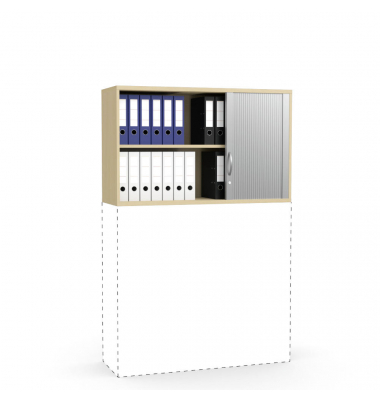 Aufsatzschrank MULTI M pro 257426, abschlie&szlig;bar, 2x2 OH, buche/alusilber, 120x75x42cm (BxHxT)