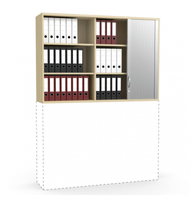Aufsatzschrank MULTI M pro 272629, abschlie&szlig;bar, 2x3 OH, buche/alusilber, 160x111x42cm (BxHxT)