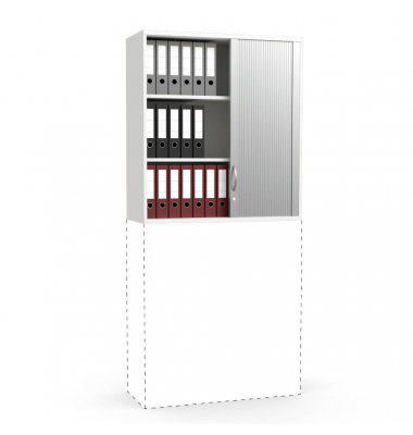 Aufsatzschrank MULTI M pro 253931, abschlie&szlig;bar, 3 OH, wei&szlig;/alusilber, 100x111x42cm (BxHxT)