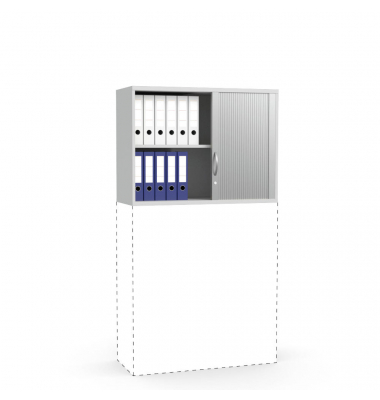 Aufsatzschrank MULTI M pro 253920, abschlie&szlig;bar, 2 OH, lichtgrau/alusilber, 100x75x42cm (BxHxT)