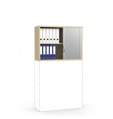 Aufsatzschrank MULTI M pro 253921, abschlie&szlig;bar, 2 OH, buche/alusilber, 100x75x42cm (BxHxT)