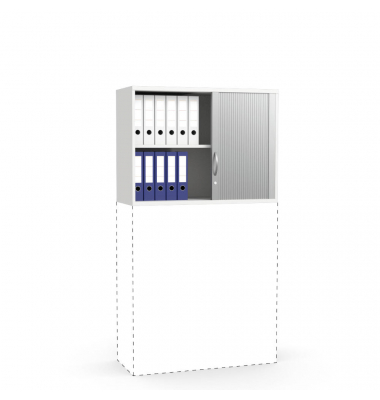 Aufsatzschrank MULTI M pro 253923, abschlie&szlig;bar, 2 OH, wei&szlig;/alusilber, 100x75x42cm (BxHxT)