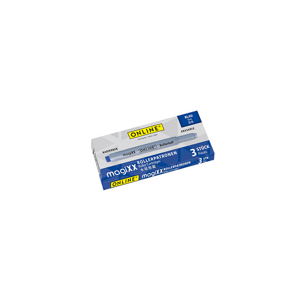 4014421171030 - 3 ONLINE magiXX Rollerpatrone Tintenkonverter blau 4014421171030 3 Stück 4014421171030 - 3 ONLINE magiXX Rollerpatrone Tintenkonverter blau 4014421171030 3 Stück