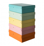 Aufbewahrungsbox PureBox Pastell 22001960, mit Deckel, au&szlig;en 24x10x32cm, Pappe farbig sortiert