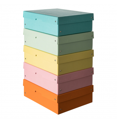 Aufbewahrungsbox PureBox Pastell 22001960, mit Deckel, au&szlig;en 24x10x32cm, Pappe farbig sortiert