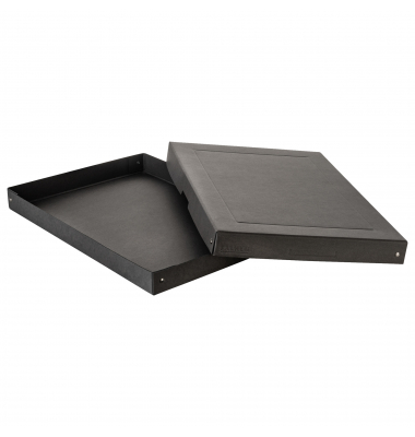 Aufbewahrungsbox PureBox Black 22001680, mit Deckel, au&szlig;en 32x4x44cm, Pappe schwarz