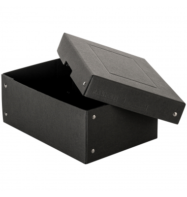 Aufbewahrungsbox PureBox Black 22001720, mit Deckel, au&szlig;en 18x10x25cm, Pappe schwarz