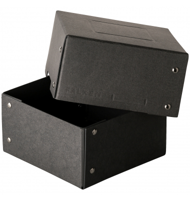 Aufbewahrungsbox PureBox Black 22001744, mit Deckel, au&szlig;en 16x8,5x16cm, Pappe schwarz