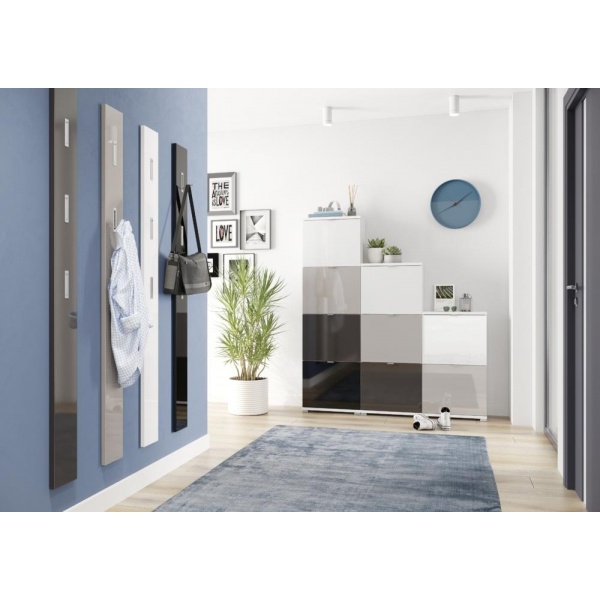 4005949325630 - Garderobenpaneel Susanna Wandmontage 3 Klapphaken bis 5 kg B 150 x T 40 x H 1700 mm MDF graphit hochglanz 4005949325630 - Garderobenpaneel Susanna Wandmontage 3 Klapphaken bis 5 kg B 150 x T 40 x H 1700 mm MDF graphit hochglanz