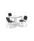 Besprechungstisch 259678, 72cm (H), 80x80cm (BxT), 4 Personen, quadratisch, ahorn / silber