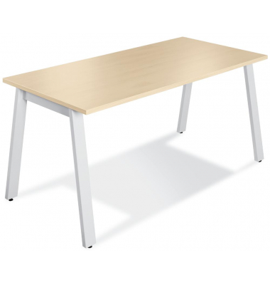 Konferenztisch 275605, 73,5cm (H), 120x80cm (BxT), 6 Personen, rechteckig, ahorn / weiß