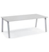 Konferenztisch DESKIN RIO, 73,5cm (H), 200x100cm (BxT), 8 Personen, rechteckig, lichtgrau / silber