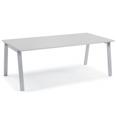 Konferenztisch 280980, 73,5cm (H), 200x100cm (BxT), 8 Personen, rechteckig, lichtgrau / silber