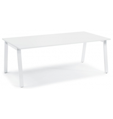 Konferenztisch 278836, 73,5cm (H), 200x100cm (BxT), 8 Personen, rechteckig, weiß / weiß