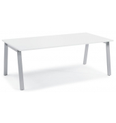 Konferenztisch 280987, 73,5cm (H), 200x100cm (BxT), 8 Personen, rechteckig, weiß / silber