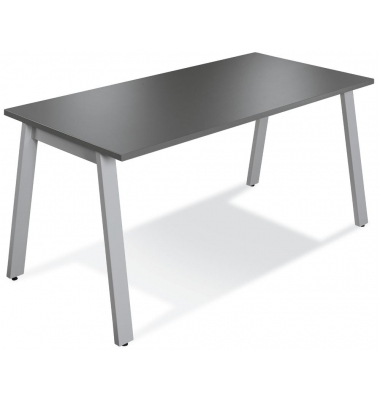 Konferenztisch 280983, 73,5cm (H), 200x100cm (BxT), 8 Personen, rechteckig, anthrazit / silber