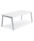 Konferenztisch DESKIN RIO, 73,5cm (H), 160x80cm (BxT), 6 Personen, rechteckig, wei&szlig; / silber