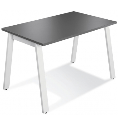 Konferenztisch 275606, 73,5cm (H), 120x80cm (BxT), 6 Personen, rechteckig, anthrazit / weiß