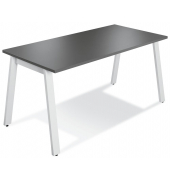 Konferenztisch DESKIN RIO, 73,5cm (H), 160x80cm (BxT), 6 Personen, rechteckig, anthrazit / wei&szlig;