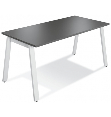 Konferenztisch 275611, 73,5cm (H), 160x80cm (BxT), 6 Personen, rechteckig, anthrazit / weiß