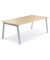 Konferenztisch 280972, 73,5cm (H), 120x80cm (BxT), 6 Personen, rechteckig, ahorn / silber