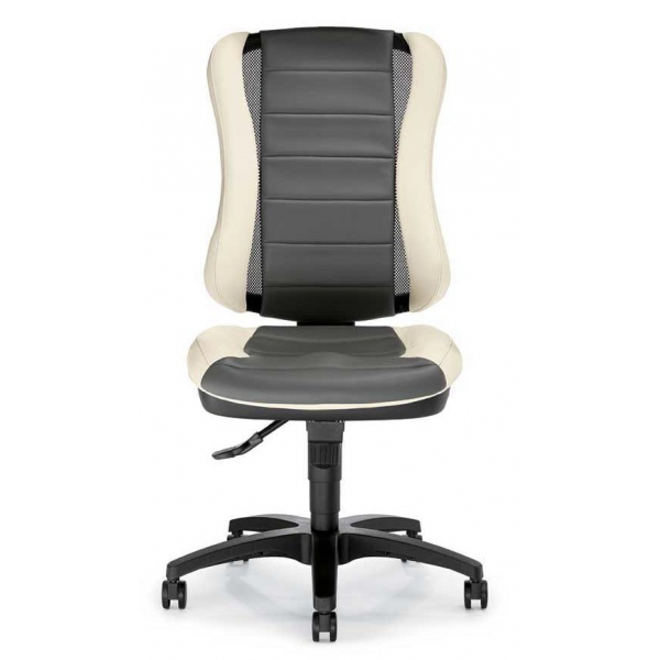 4251635682338 - Chefsessel RACE weiß grau   schwarz bis 110kg ohne Kopfstütze 4251635682338 Deskin