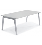 Konferenztisch DESKIN RIO, 73,5cm (H), 120x80cm (BxT), 6 Personen, rechteckig, lichtgrau / silber