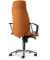Chefsessel ALTHEA, orange / chrom, mit festen Armlehnen, bis 110kg, mit Kopfstütze