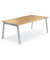 Konferenztisch 280976, 73,5cm (H), 160x80cm (BxT), 6 Personen, rechteckig, buche / silber