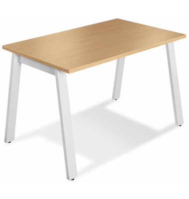 Konferenztisch 275604, 73,5cm (H), 120x80cm (BxT), 6 Personen, rechteckig, buche / weiß