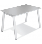 Konferenztisch 275603, 73,5cm (H), 120x80cm (BxT), 6 Personen, rechteckig, lichtgrau / weiß