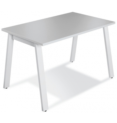 Konferenztisch 275603, 73,5cm (H), 120x80cm (BxT), 6 Personen, rechteckig, lichtgrau / weiß